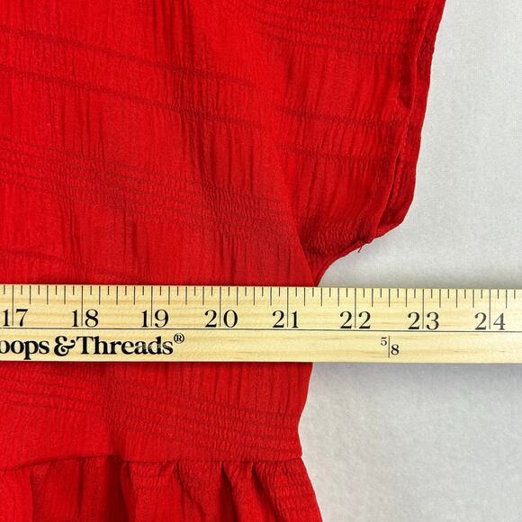 Woman's Red Emery Ruffle Rose Top - Size 2XL Chic Feminine Boho - Picture 10 of 11